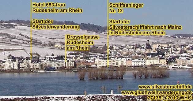 Silvesterwanderung bei Rdesheim am Rhein mit Glhweinprobe  Fackelwanderung durch die Rdesheimer Weinberge