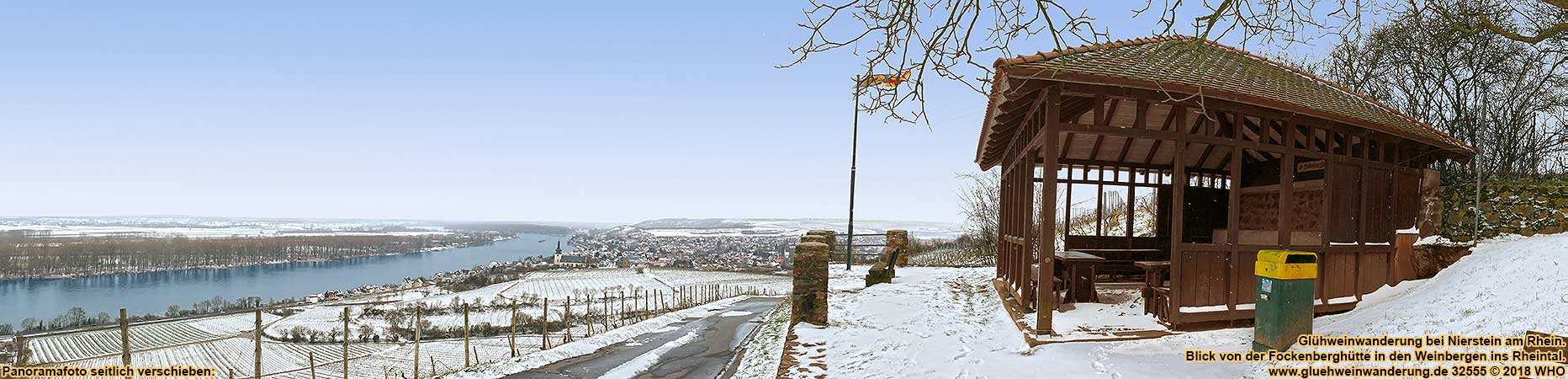 Glhweinwanderung bei Nierstein in Rheinhessen, Rast in der Fockenberghtte in den Weinbergen mit hausgemachtem Glhwein.